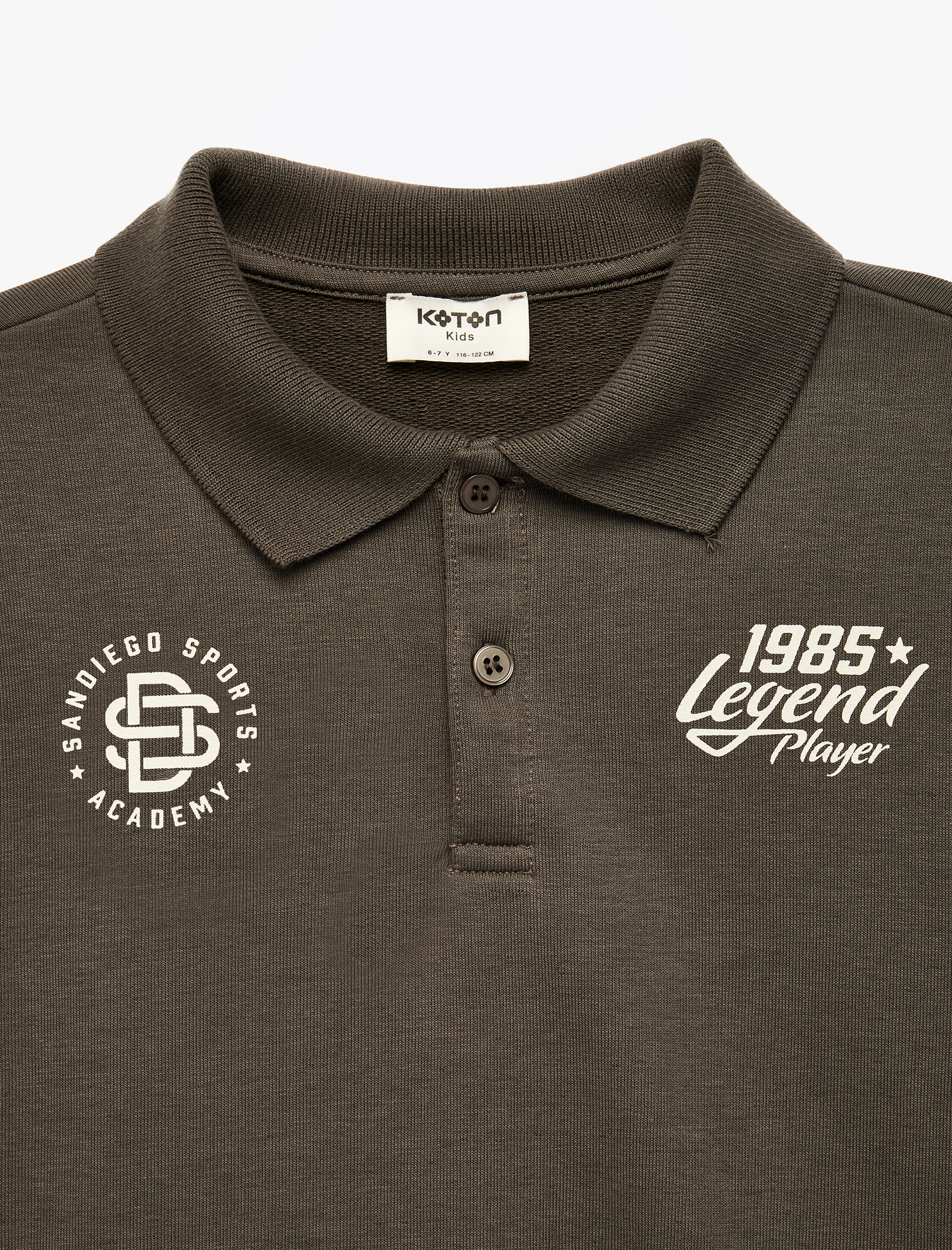  Erkek Çocuk Baskılı Regular Fit Uzun Kollu Polo Yaka Sweatshirt