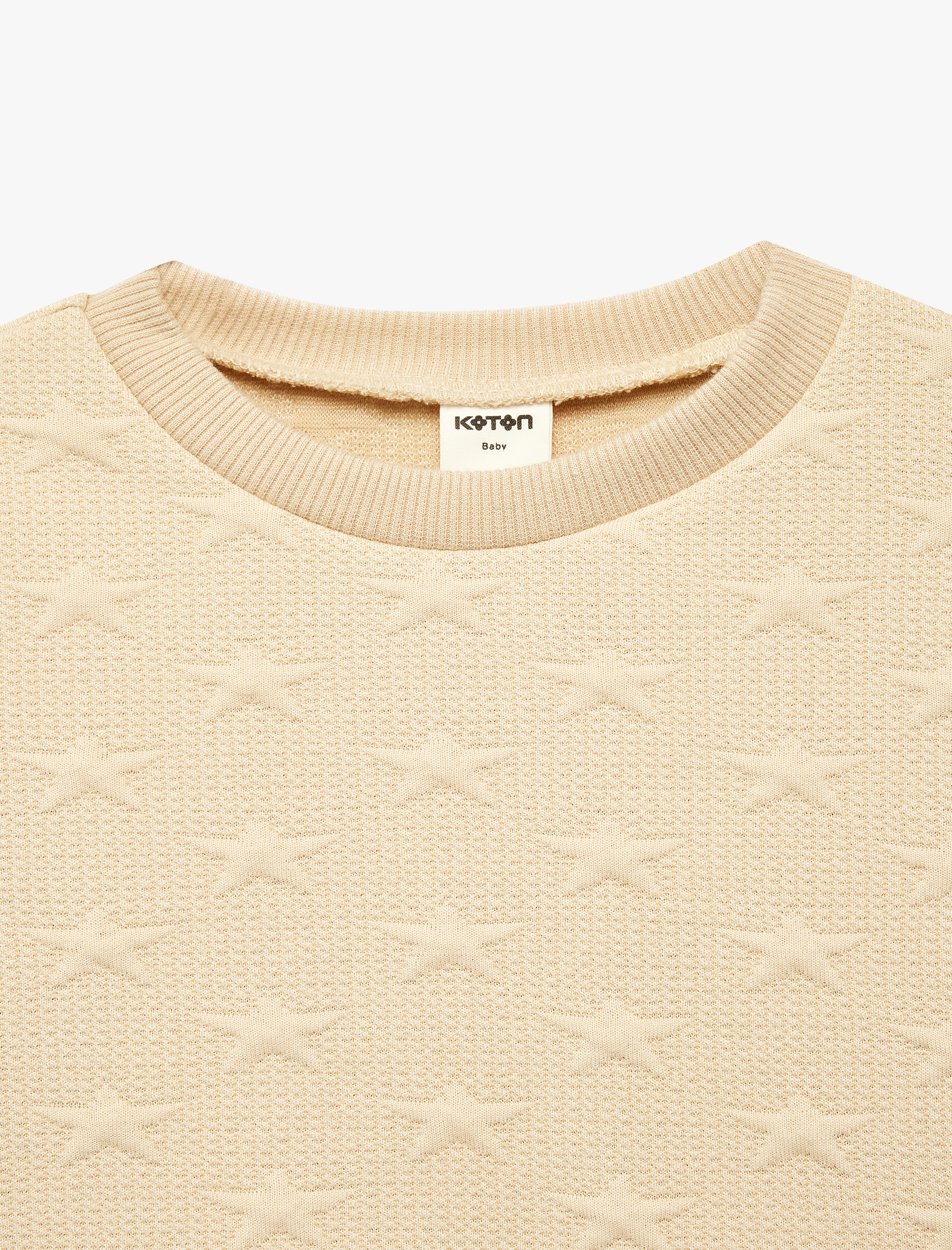  Kız Bebek Yıldız Baskılı Bisiklet Yaka Uzun Kollu Sweatshirt