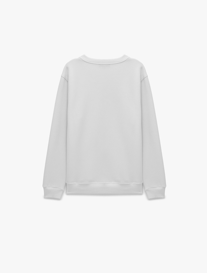  Üç İplik Şardonlu Regular Fit Baskılı Bisiklet Yaka Uzun Kollu Sweatshirt