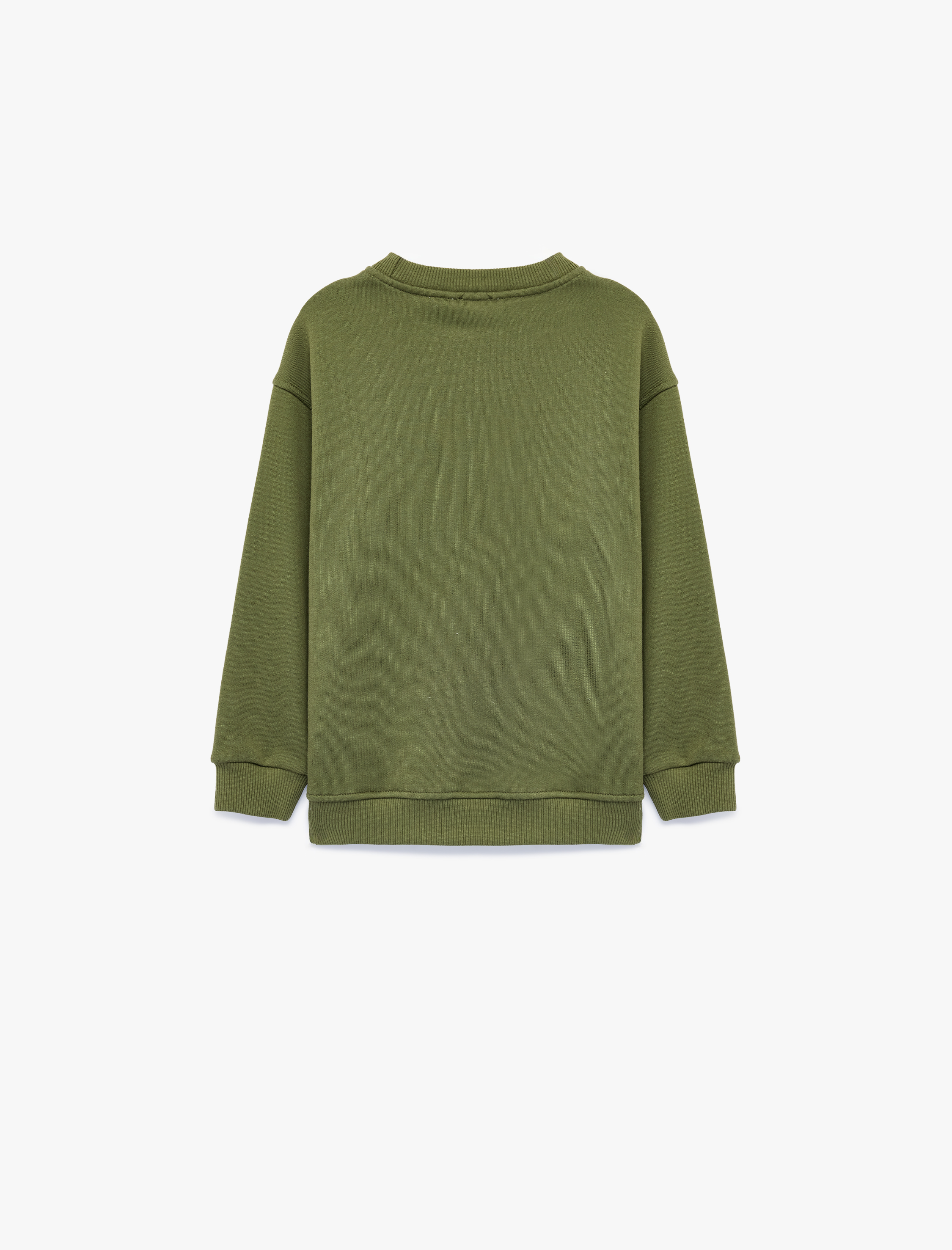  Erkek Çocuk Dinozor Baskılı Bisiklet Yaka Uzun Kollu Oversize Sweatshirt