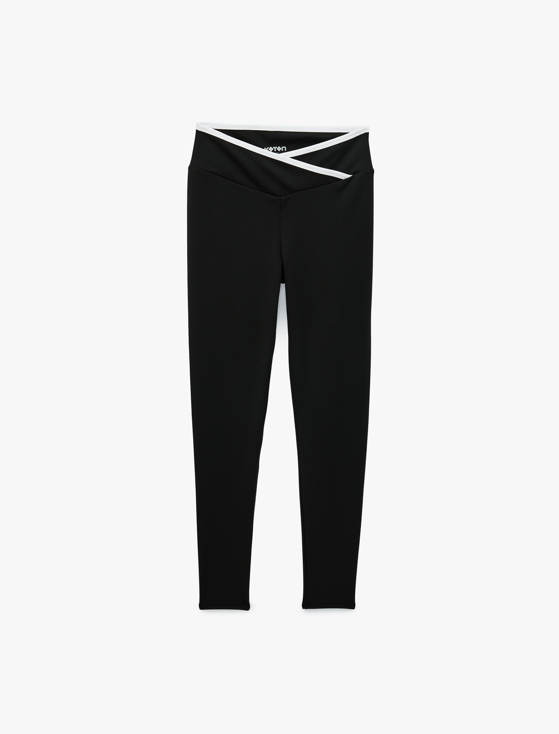   Asimetrik Biyeli Kemer Detaylı Yüksek Bel Slim Fit Spor Tayt