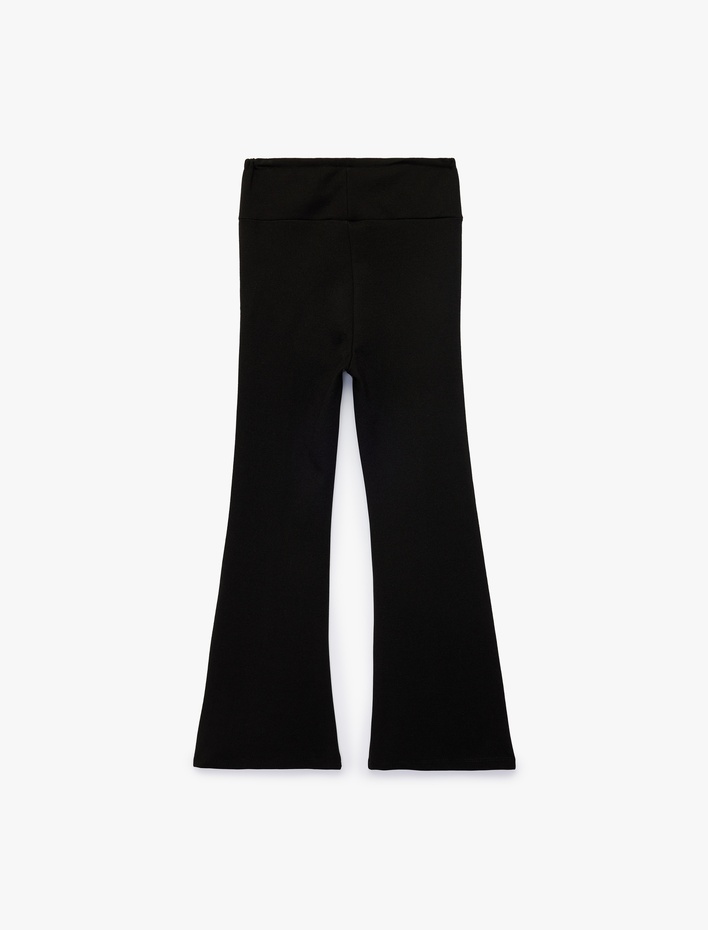 Kız Çocuk Viskon Karışımlı Slim Fit İspanyol Paça Tayt