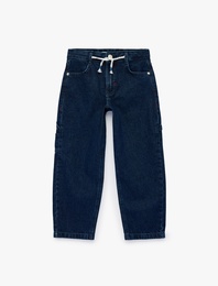 Cep Detaylı Bol Kesim Pamuklu Carpenter Denim Pantolon