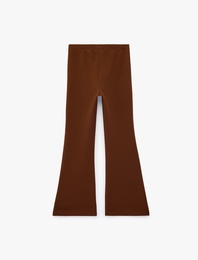 Yırtmaç Detaylı Slim Fit İspanyol Paça Tayt