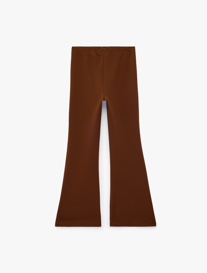 Kız Çocuk Yırtmaç Detaylı Slim Fit İspanyol Paça Tayt