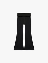 Beli Lastikli Slim Fit İspanyol Paça Tayt