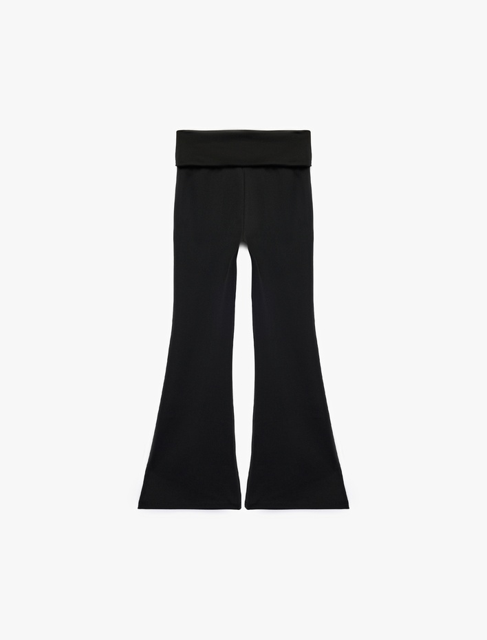 Kız Çocuk Beli Lastikli Slim Fit İspanyol Paça Tayt