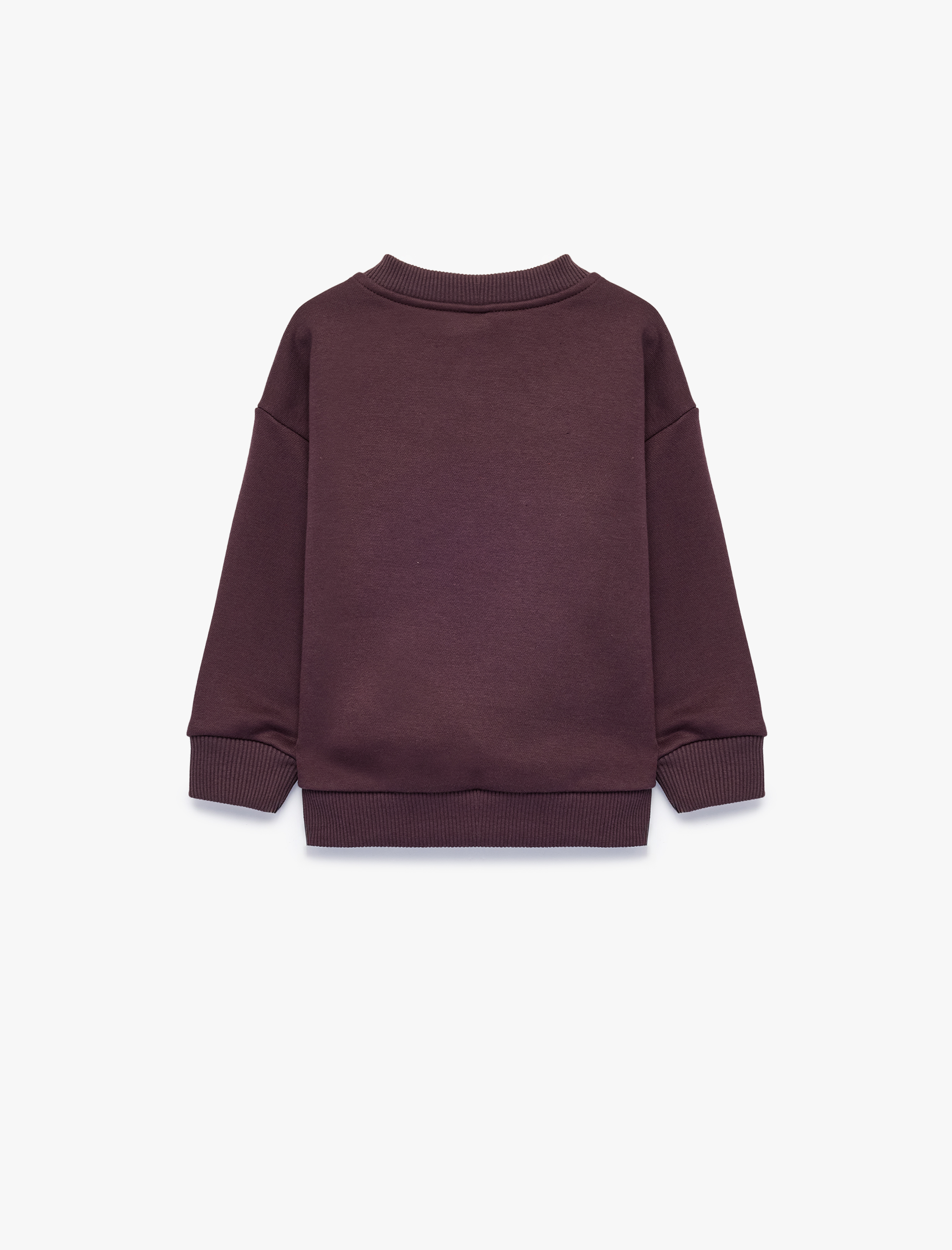  Kız Bebek Çiçek Baskılı Şardonlu Bisiklet Yaka Uzun Kollu Sweatshirt