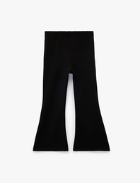 Yırtmaç Detaylı Slim Fit İspanyol Paça Tayt