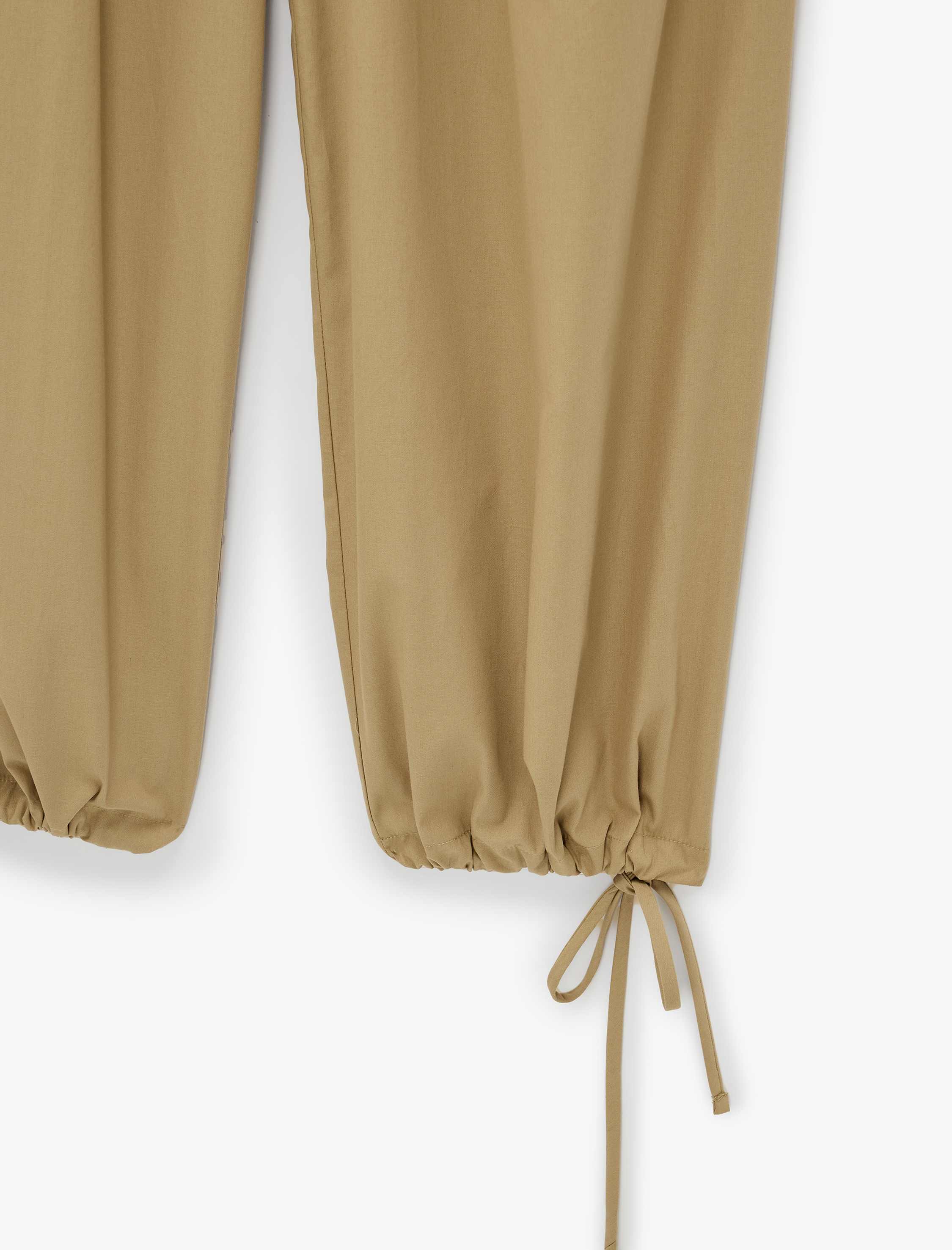   Beli Bağcıklı Katlama Detaylı Balon Form Poplin Harem Pantolon