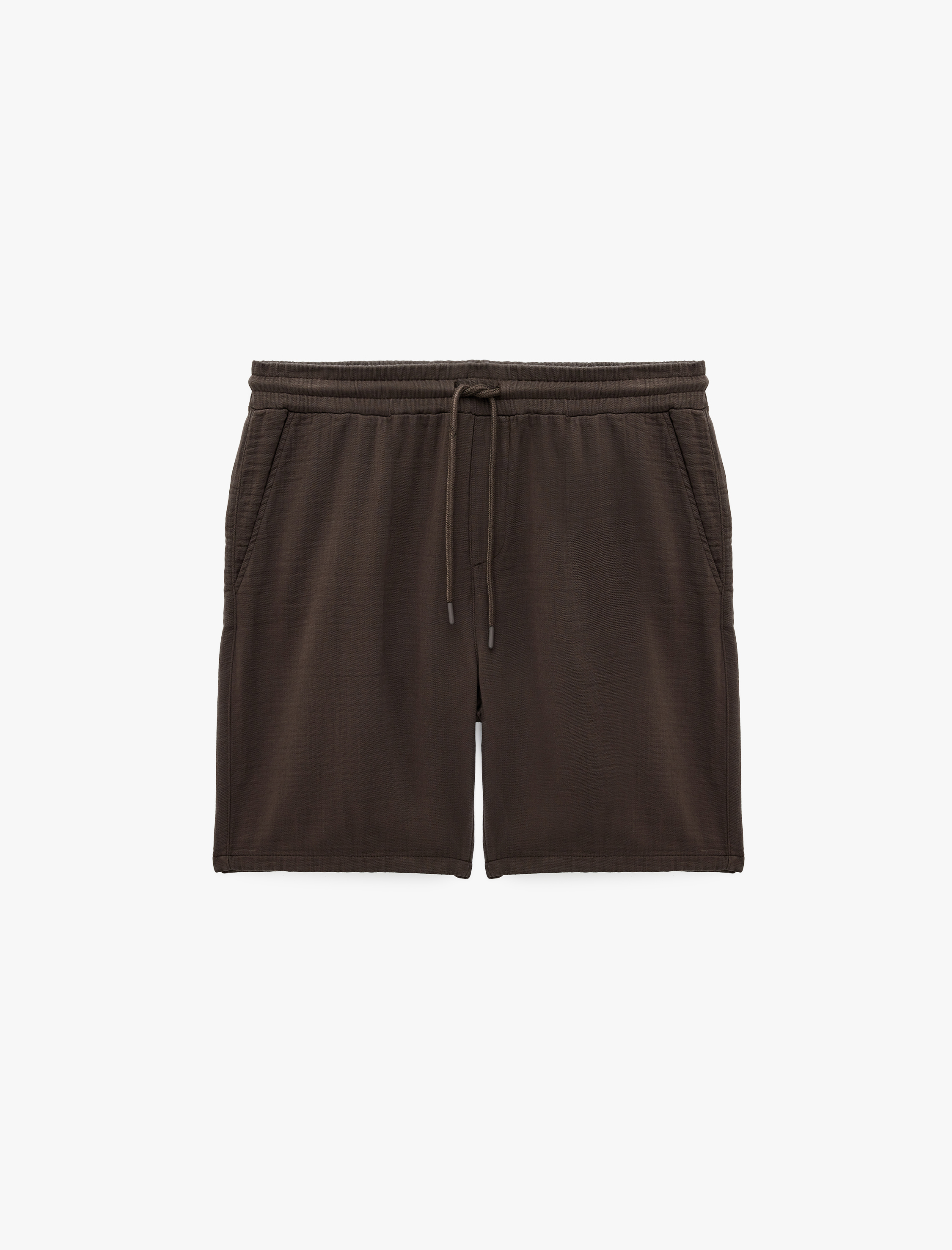   Beli Bağcıklı Cepli Regular Fit Pamuklu Müslin Bermuda Şort