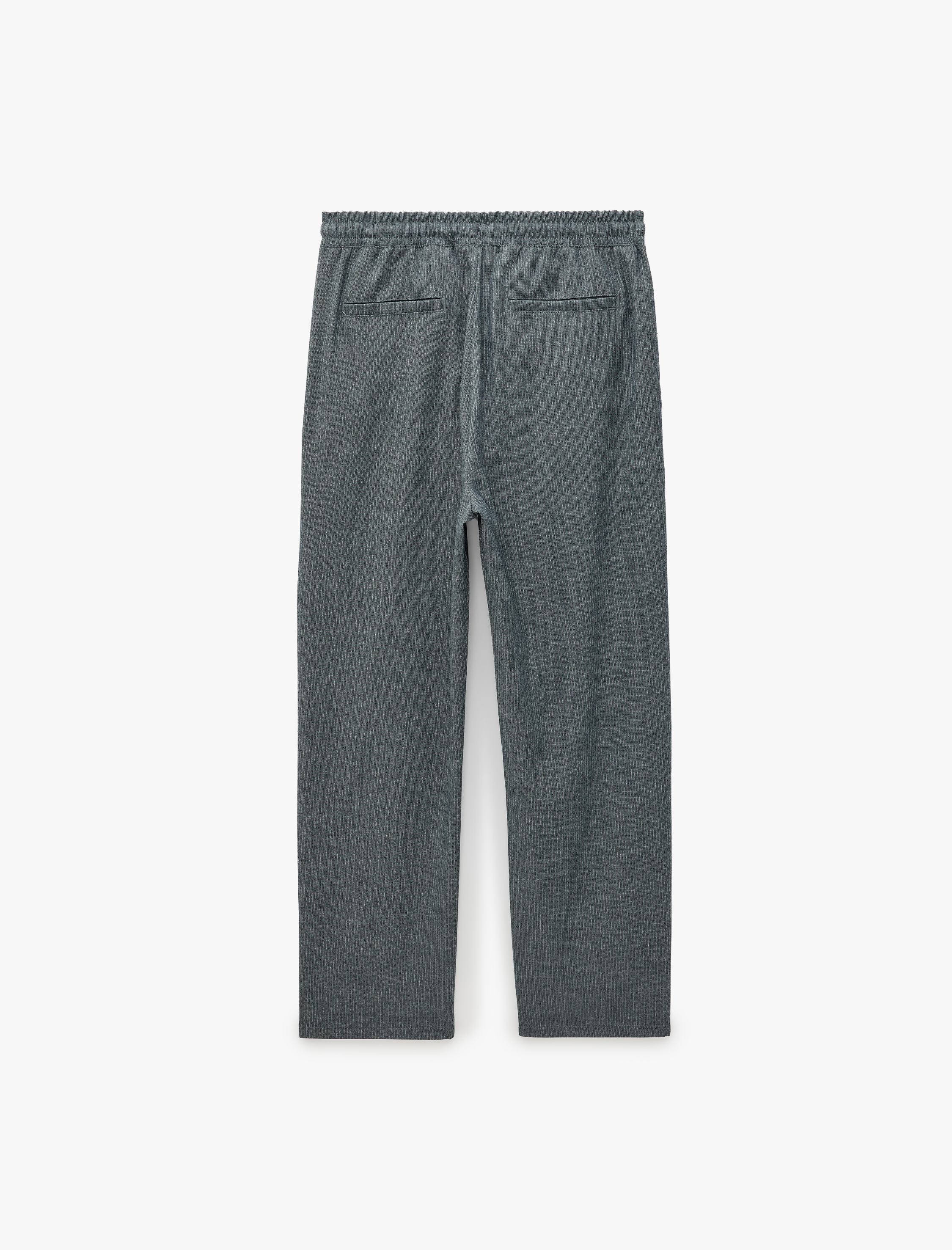   Beli Bağcıklı Düz Paça Cepli Slim Fit Viskon Pantolon