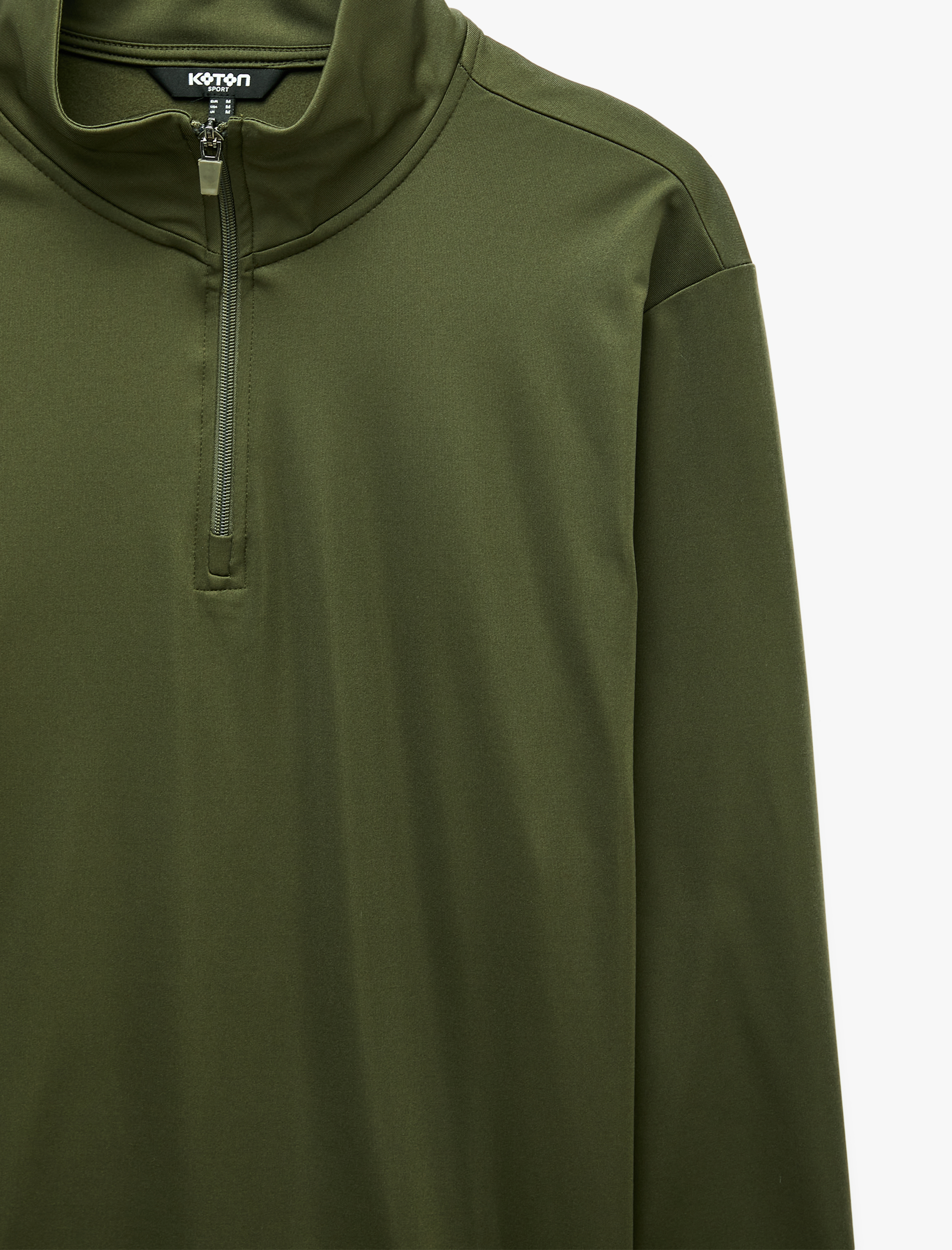   Regular Fit Uzun Kollu Dik Yaka Yarım Fermuarlı Spor Sweatshirt
