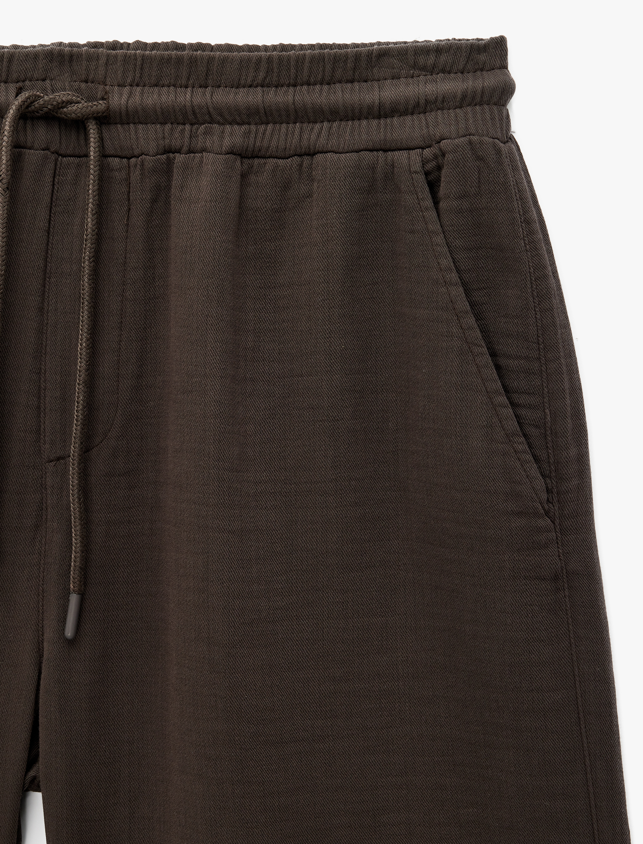   Beli Bağcıklı Cepli Regular Fit Pamuklu Müslin Bermuda Şort