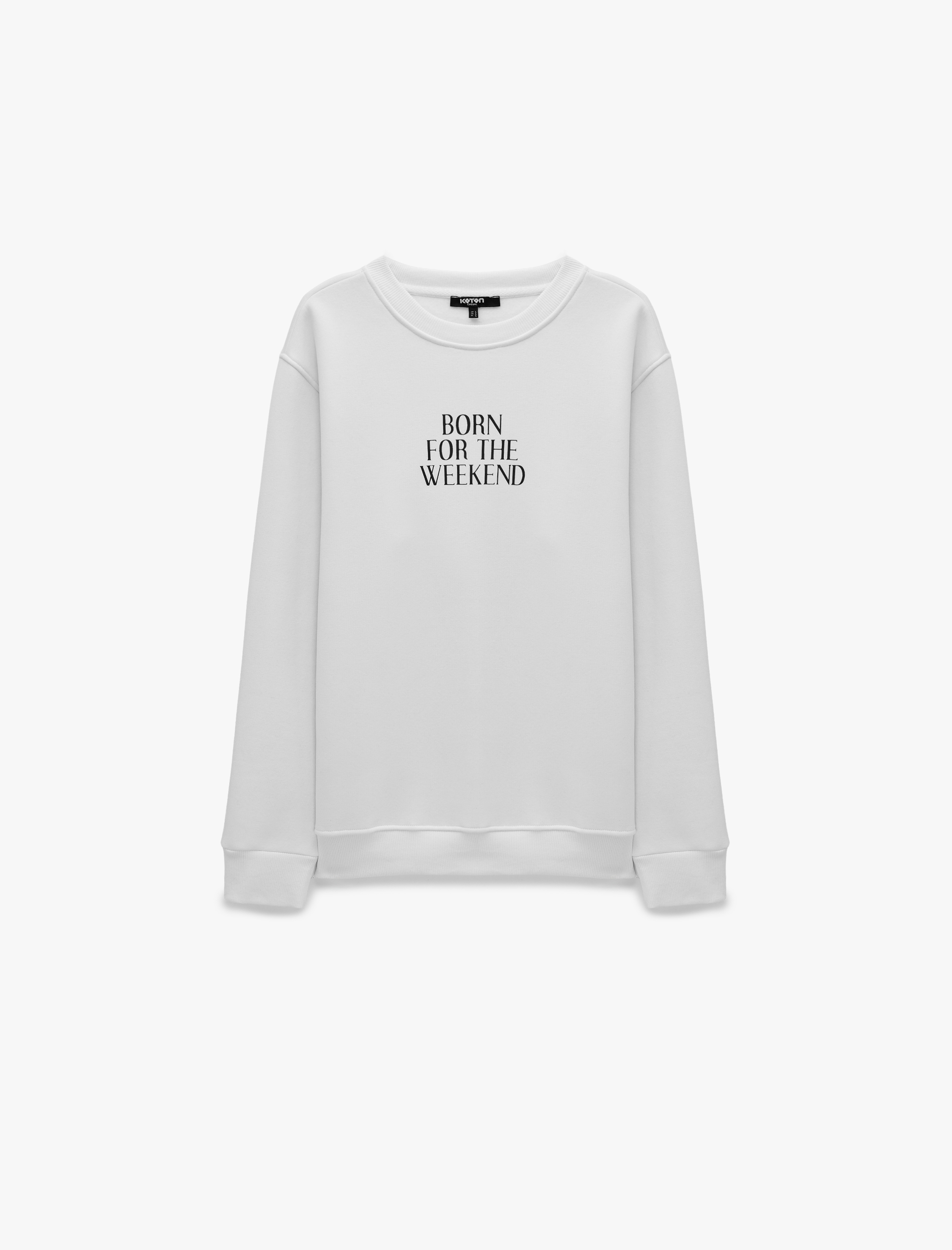   Üç İplik Şardonlu Regular Fit Baskılı Bisiklet Yaka Uzun Kollu Sweatshirt