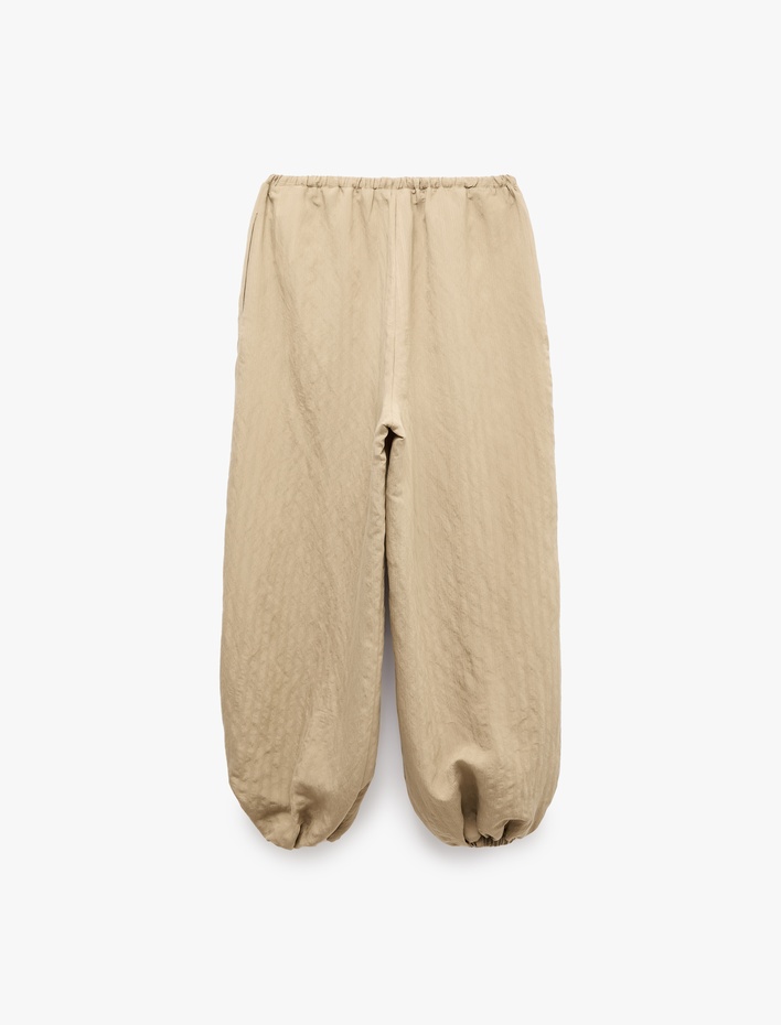  Modal Kumaş Beli Bağlamalı Cepli Balon Fit Harem Pantolon