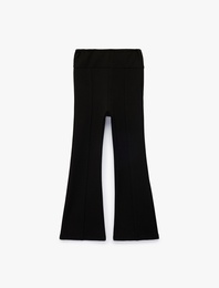 Viskon Karışımlı Slim Fit İspanyol Paça Tayt