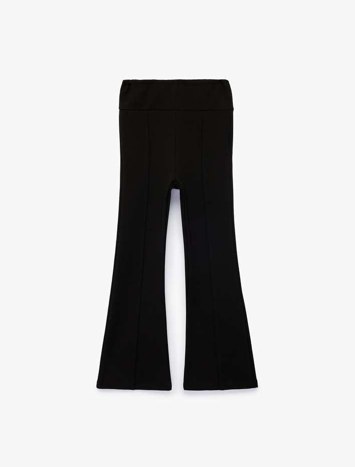 Kız Çocuk Viskon Karışımlı Slim Fit İspanyol Paça Tayt