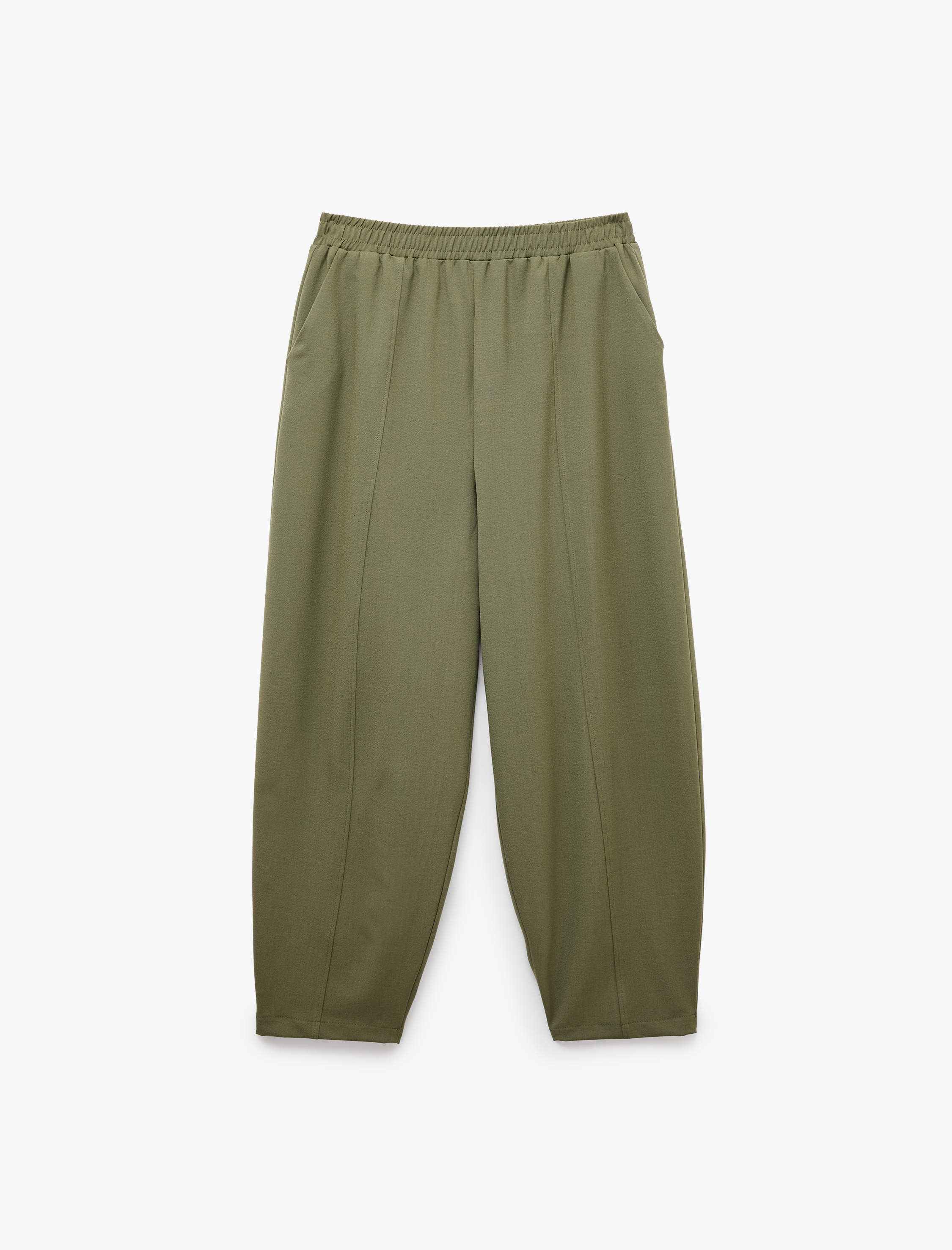   Beli Lastikli Yan Cepli Barrel Fit Balon Pantolon
