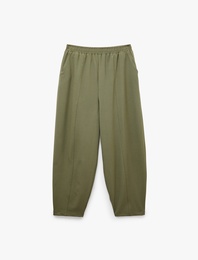 Beli Lastikli Yan Cepli Barrel Fit Balon Pantolon