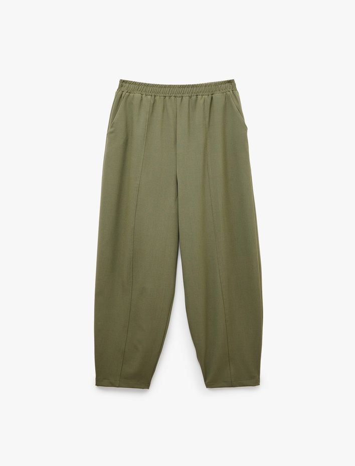  Beli Lastikli Yan Cepli Barrel Fit Balon Pantolon