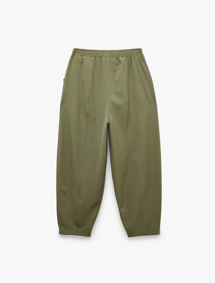  Beli Lastikli Yan Cepli Barrel Fit Balon Pantolon