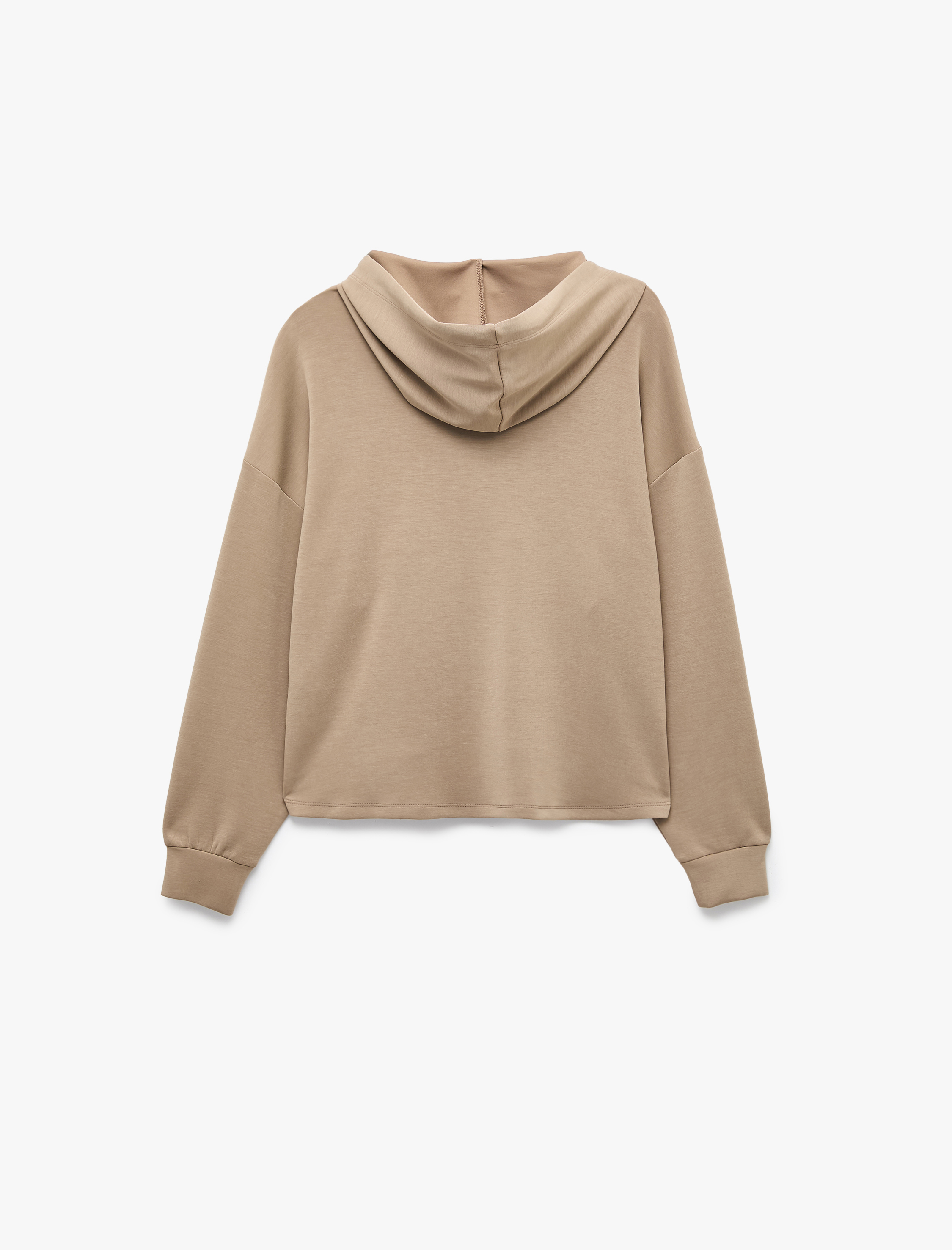   Regular Fit Modal Kumaş Uzun Kollu Kapüşonlu Kanguru Cepli Sweatshirt