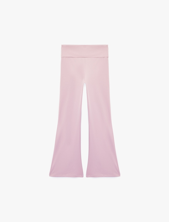 Kız Çocuk Beli Lastikli Slim Fit İspanyol Paça Tayt