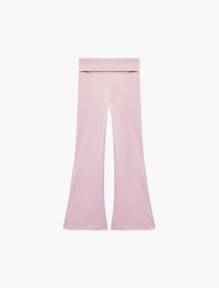 Beli Lastikli Slim Fit İspanyol Paça Tayt