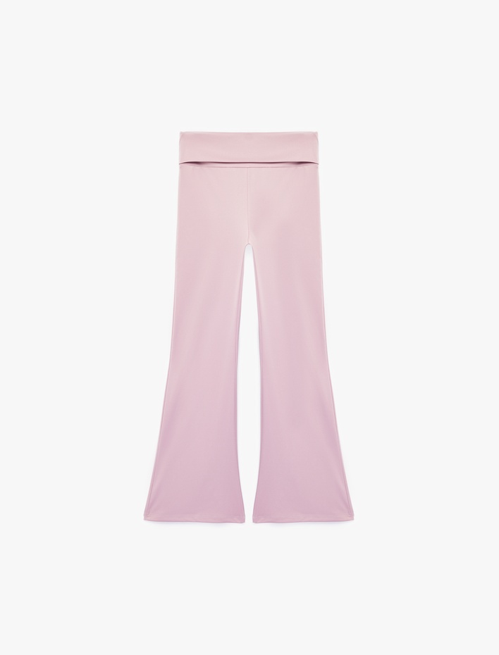Kız Çocuk Beli Lastikli Slim Fit İspanyol Paça Tayt
