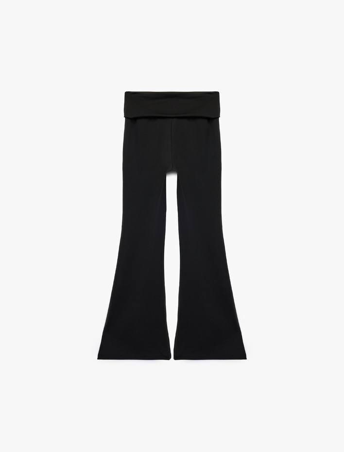 Kız Çocuk Beli Lastikli Slim Fit İspanyol Paça Tayt
