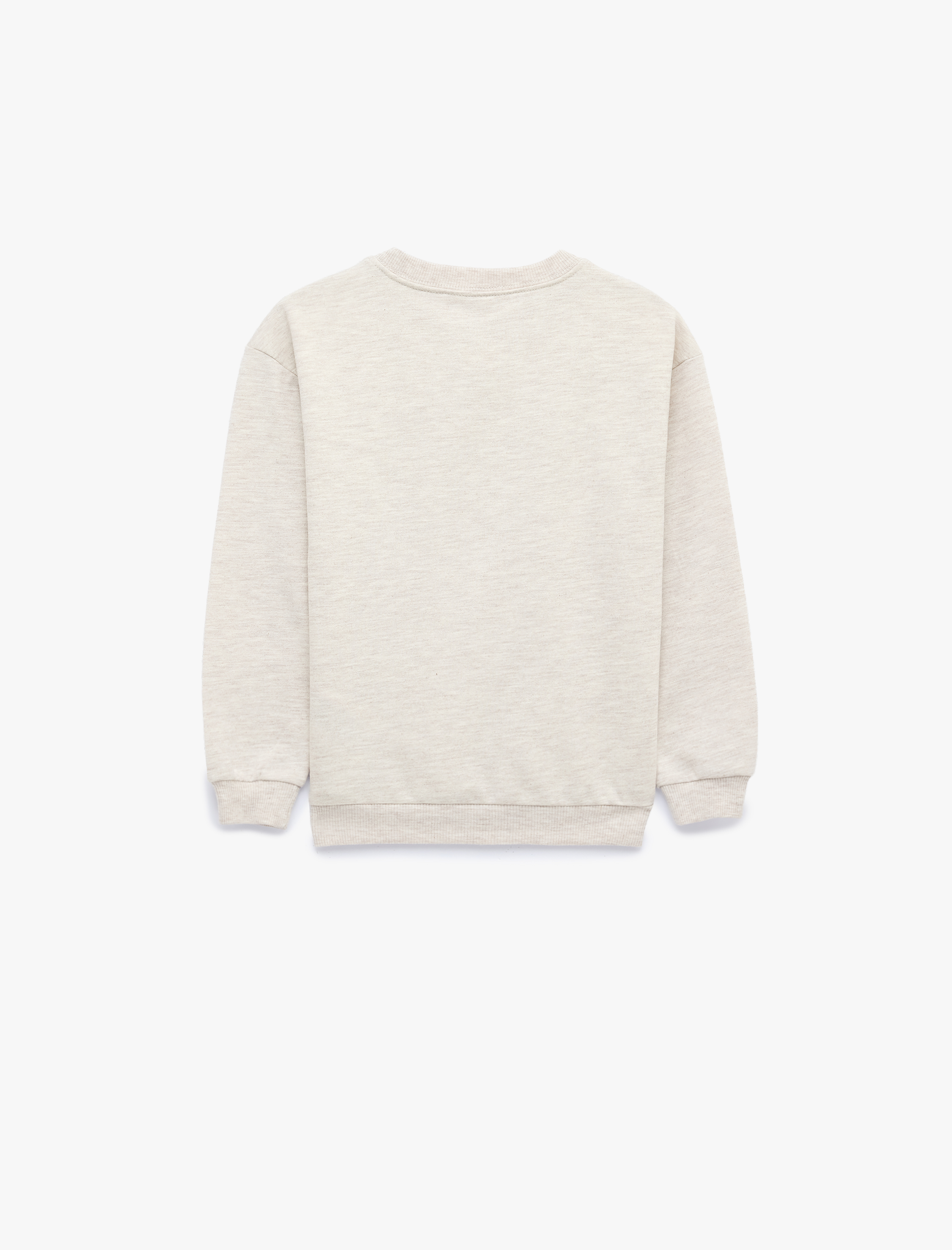  Erkek Bebek Şardonlu Uzun Kollu Bisiklet Yaka Ayıcık Baskılı Oversize Sweatshirt