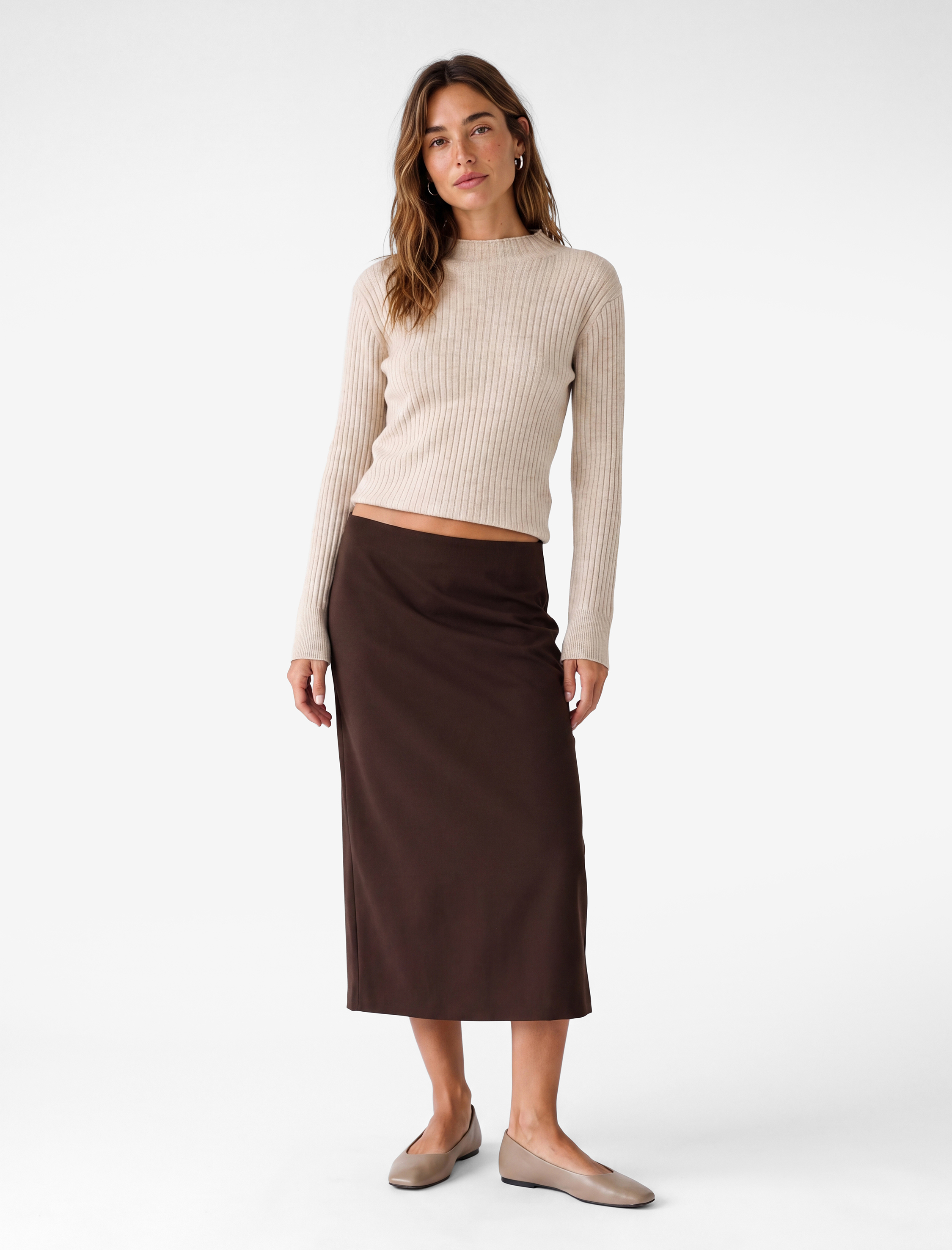   Hafif Dik Yuvarlak Yaka Uzun Kollu Triko Kazak