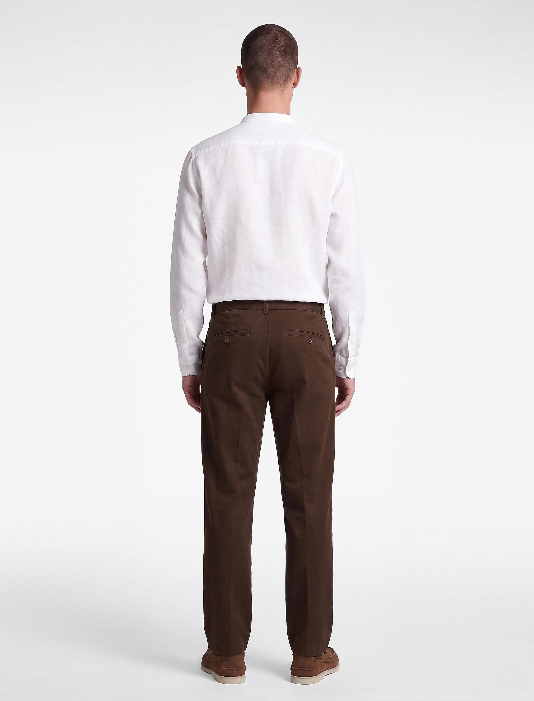  Pamuk Keten Karışımlı Cepli Pileli Slim Fit Pantolon
