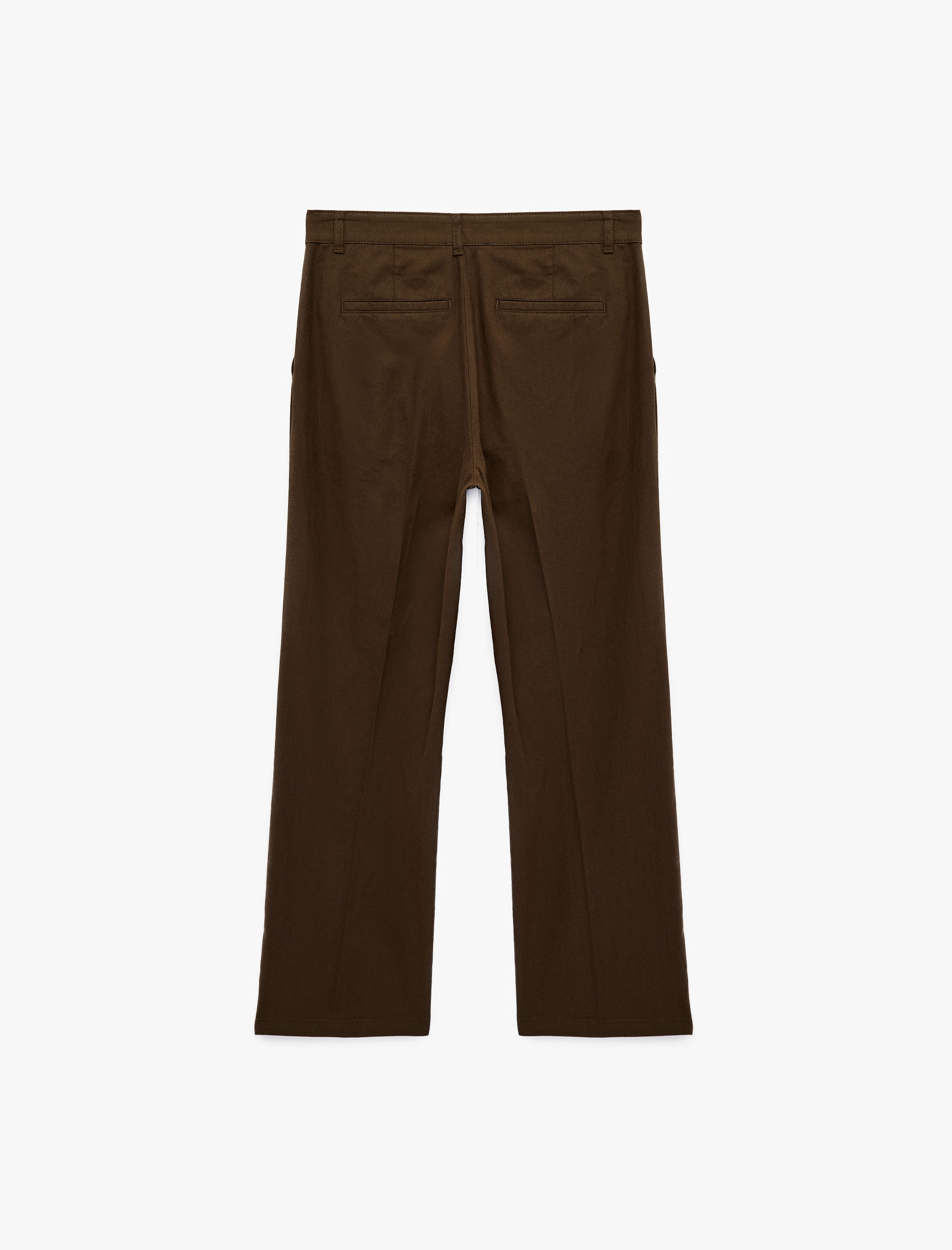   Pamuk Keten Karışımlı Cepli Pileli Slim Fit Pantolon