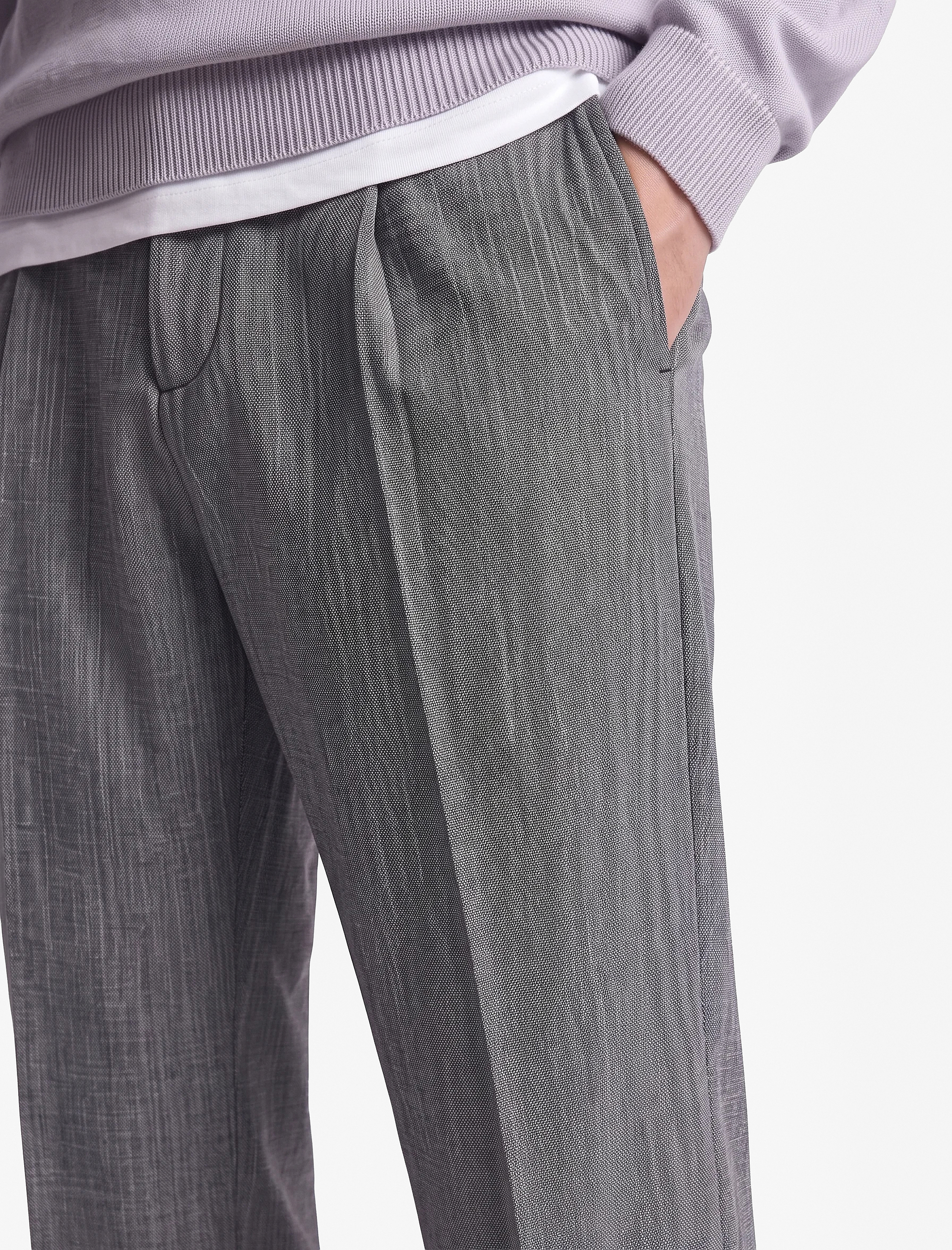   Viskon Karışımlı Cepli Pileli Slim Fit Kumaş Pantolon