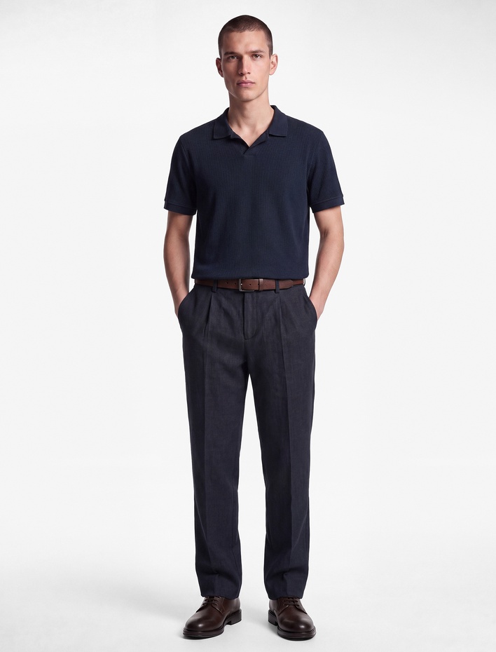  Cepli Viskon Karışımlı Slim Fit Pileli Kumaş Pantolon
