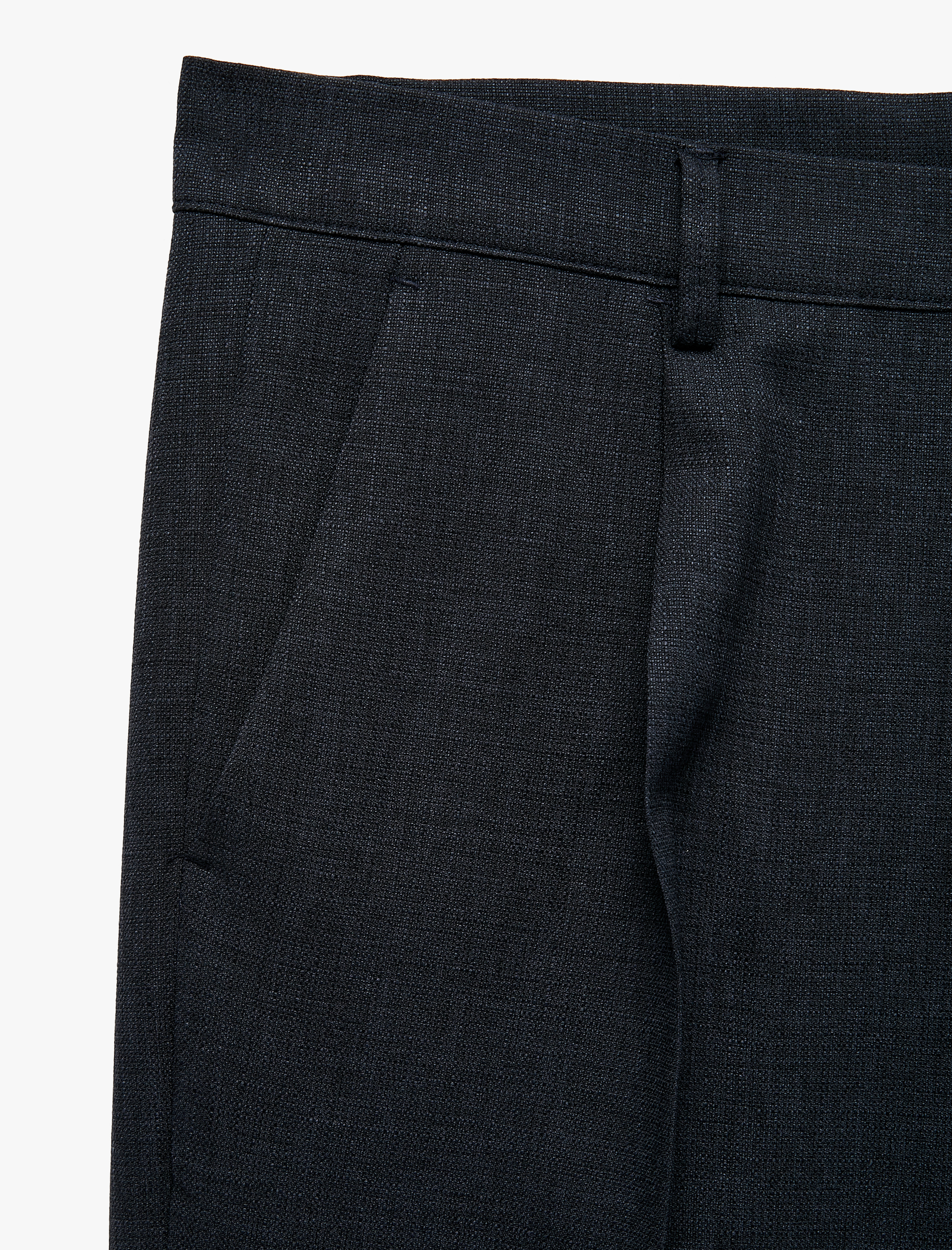   Cepli Viskon Karışımlı Slim Fit Pileli Kumaş Pantolon