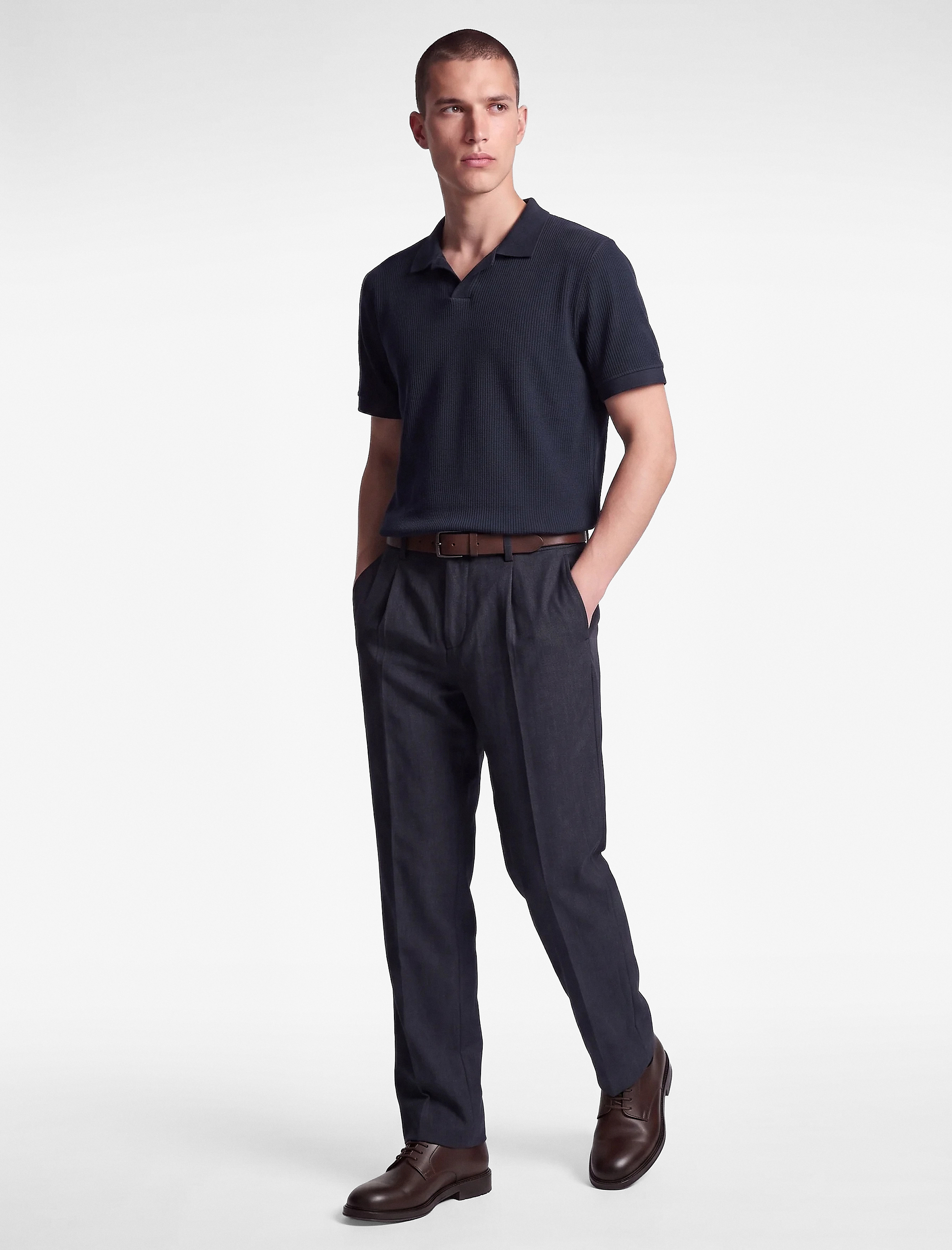   Cepli Viskon Karışımlı Slim Fit Pileli Kumaş Pantolon