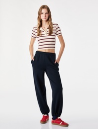 Üç İplik Şardonlu Cepli Beli Lastikli Jogger Eşofman Altı