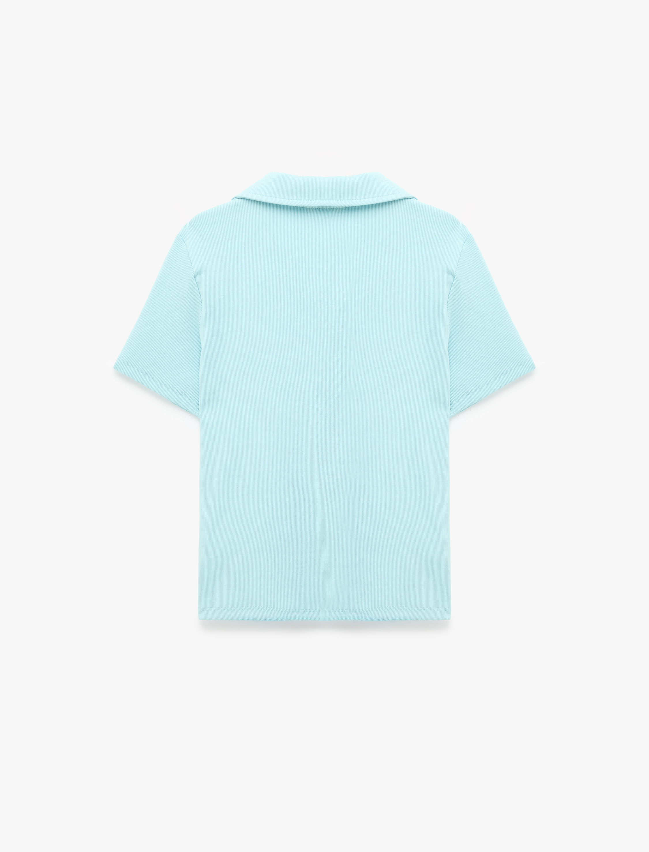   Pamuklu Slim Fit Düğmeli Kalp İşleme Detaylı Polo Yaka Kısa Kollu Fitilli Tişört
