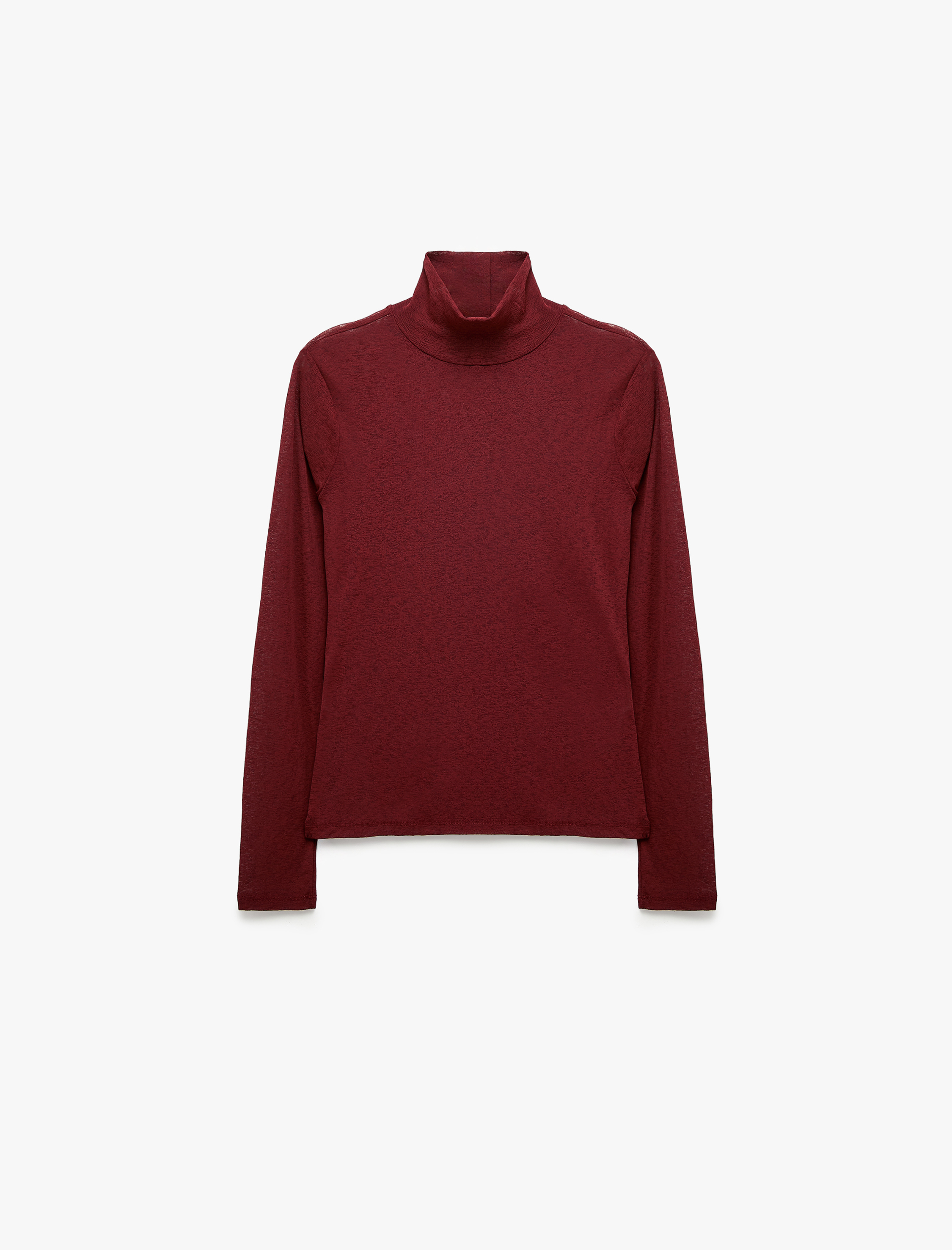   Slim Fit Dik Yaka Uzun Kollu Tişört