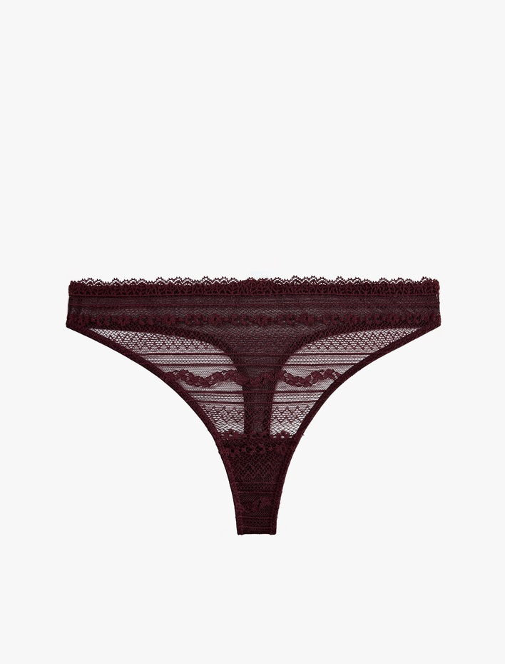  Rahat Kalıp Normal Bel Dantelli String Külot