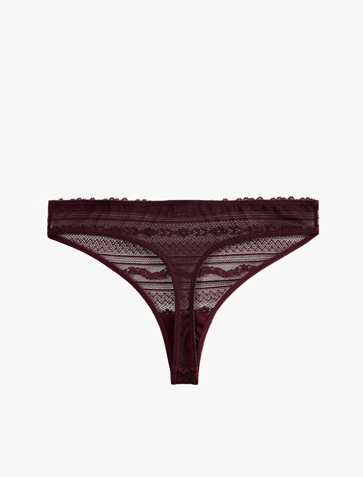  Rahat Kalıp Normal Bel Dantelli String Külot