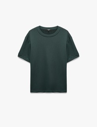 Bisiklet Yaka Kısa Kollu Basic Oversize Tişört