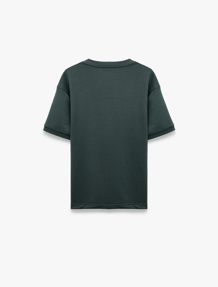  Bisiklet Yaka Kısa Kollu Basic Oversize Tişört
