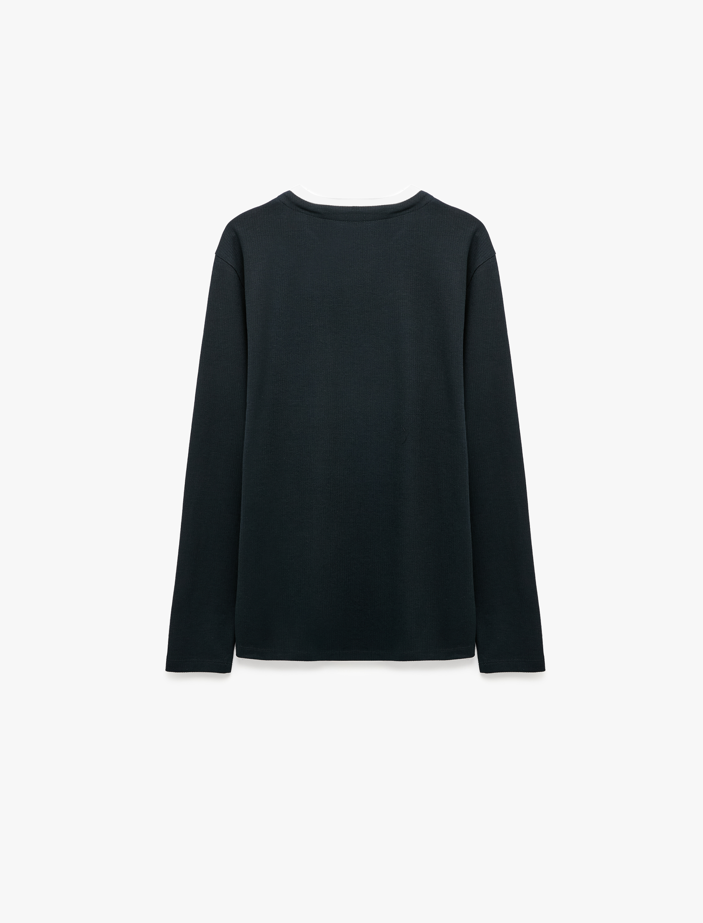   Pamuklu Pike Kumaş Hakim Yaka Uzun Kollu Sweatshirt