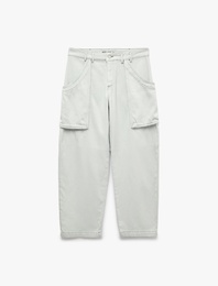 Düşük Bel Dikiş Detaylı Pamuklu Cepli Normal Paça Baggy Pantolon - Baggy Jeans