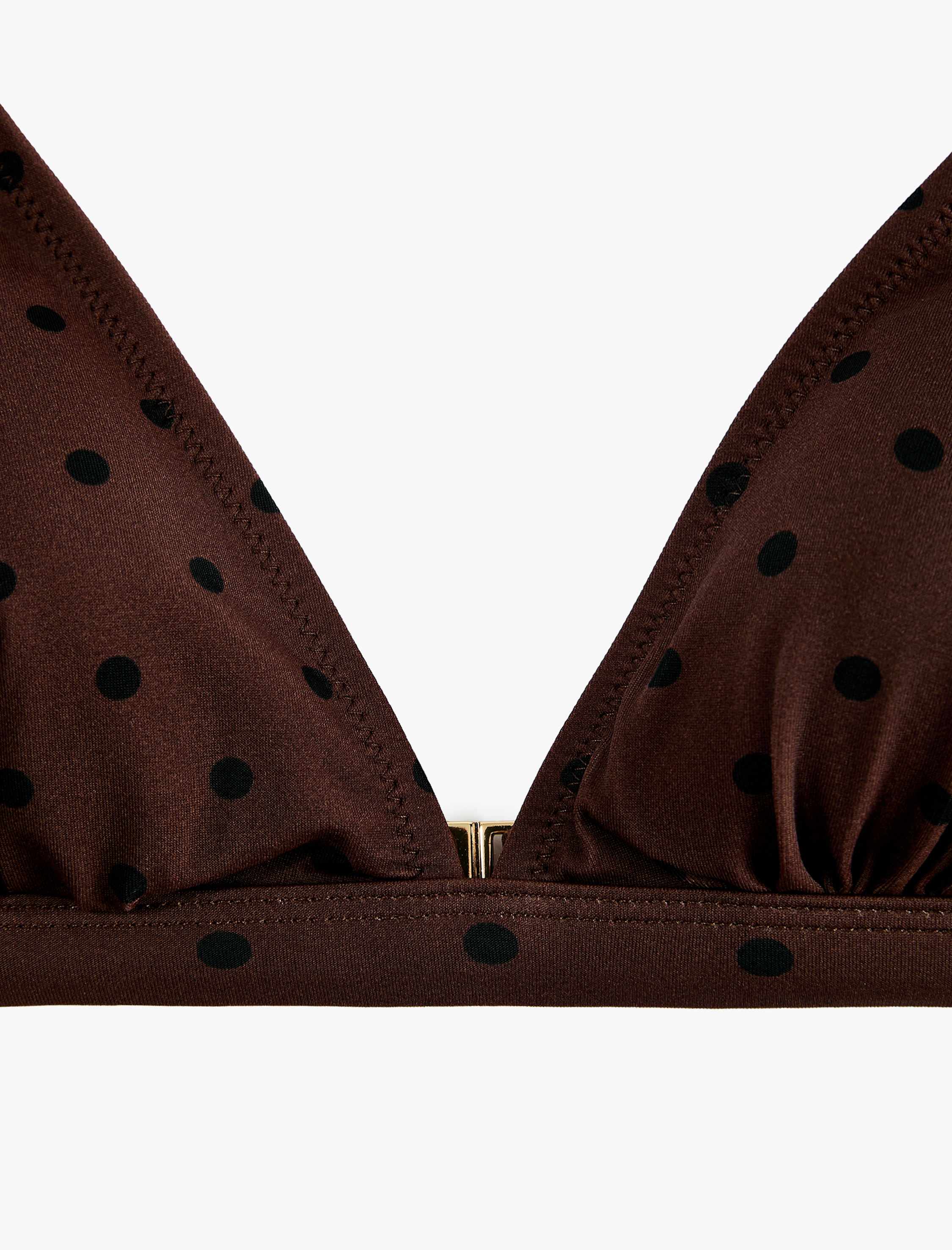   Askılı V Yaka Puantiyeli Bralet Bikini Üstü