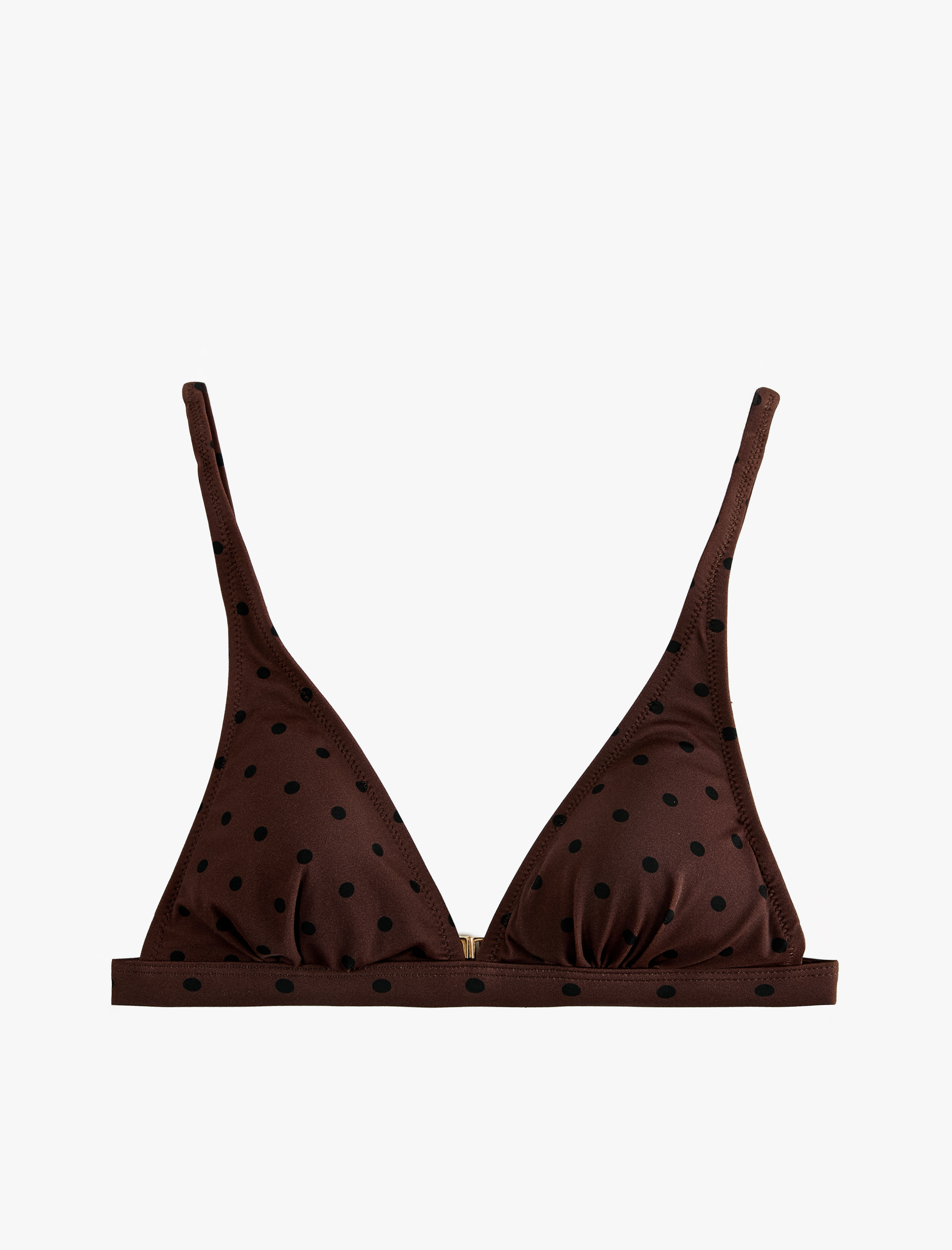   Askılı V Yaka Puantiyeli Bralet Bikini Üstü